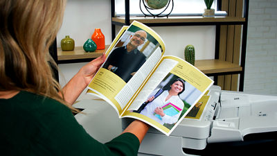 Man flipping through a brochure